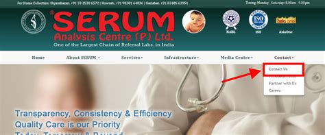 Steps to book lab visit appointment from Serum Analysis Centre