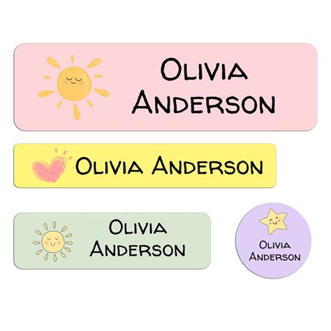 Name Labels for School Supplies | Custom Waterproof Stickers | Dishwasher Safe Labels for Kids ...