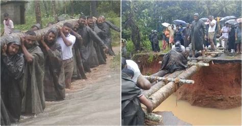 Indian Army Builds 40 Feet Foot-Over Bridge For Locals During Kerala Floods