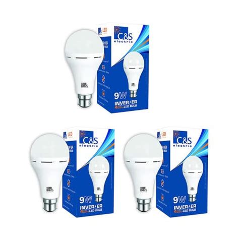Buy A K Enterprises C&S Electric 9W B22 LED Emergency Bulb (Pack of 3 ...