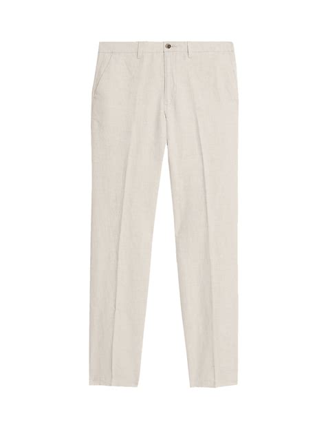 Buy Regular Fit Cotton Linen Blend Chinos at Marks & Spencer
