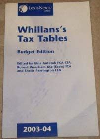 Whillans Tax Tables (Whillans's tax tables) : Parrington, Sheila ...