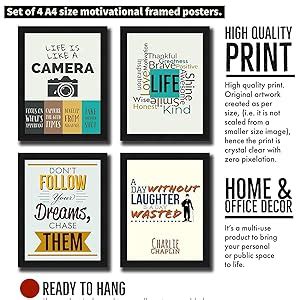 Interio Crafts Motivational Poster Wall Art Frame - Inspirational Quote ...
