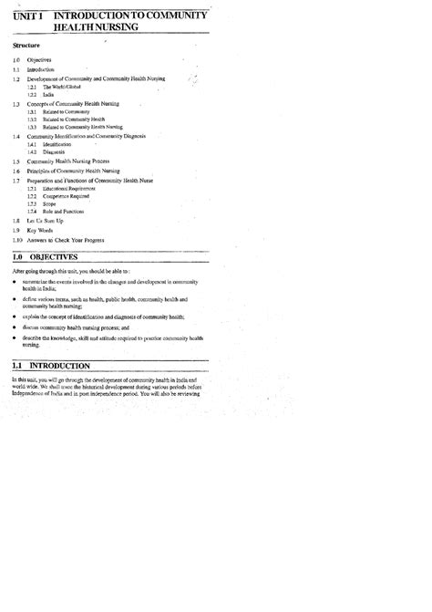 Unit 1: Introduction to Community Health Nursing Principles and ...