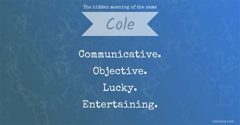 The hidden meaning of the name Cole | Namious