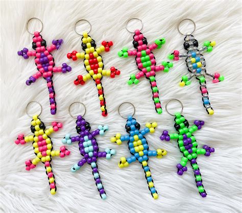 Bead Lizard Keychain Bead Gecko Cute Beaded Animal - Etsy