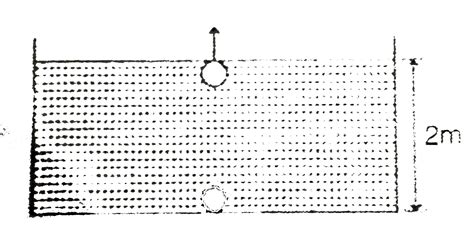 A ball is released from the bottom of a tank filled with water up to 2m ...