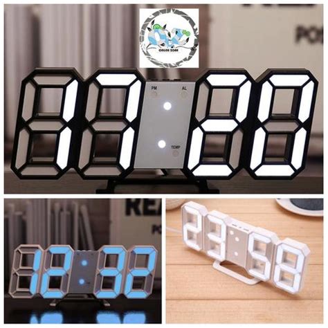 Jual Jam Meja Weker / Alarm LED Digital Clock Keren - White / White ...