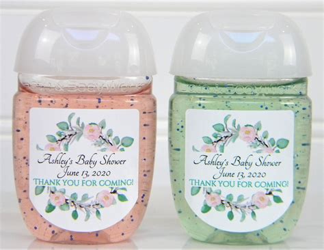 Personalized Floral Wreath Baby Shower Hand Sanitizer Favor - Etsy ...