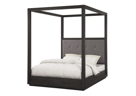 Oxford Upholstered Canopy Bed In Dolphin