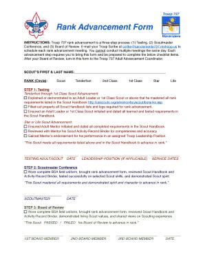 Fillable Online Rank Advancement Form Rank Adv nt Form - Troop 737 ...