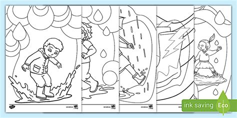 Rain Mindfulness Colouring Pages - Twinkl
