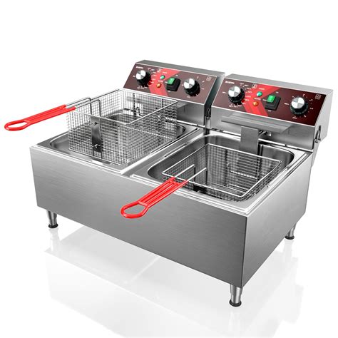 EGGKITPO Deep Fryers Stainless Steel Commercial Deep fryer with Timer ...