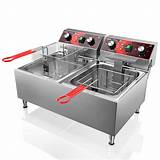 Deep Fryers Stainless Steel Commercial Deep Fryer With Timer Dual ...