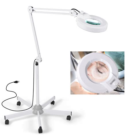 Magnifying floor lamp with 5 Wheels Rolling Base for estheticians ...