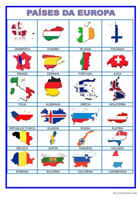 Dicionário ilustrado - Países d…: English ESL worksheets pdf & doc