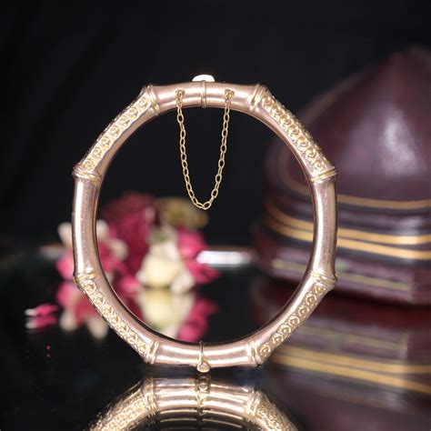 Antique Australian 9ct Rose Gold ‘Bamboo’ Bangle By - Willis And Sons ...