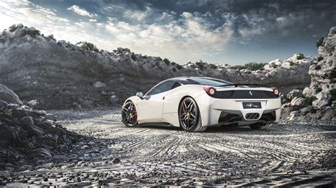 White Ferrari 458 Italia Wallpaper