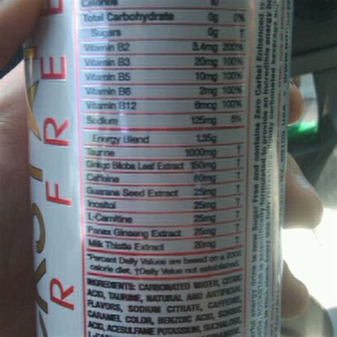 Rockstar Sugar Free Energy Drink Nutrition Facts