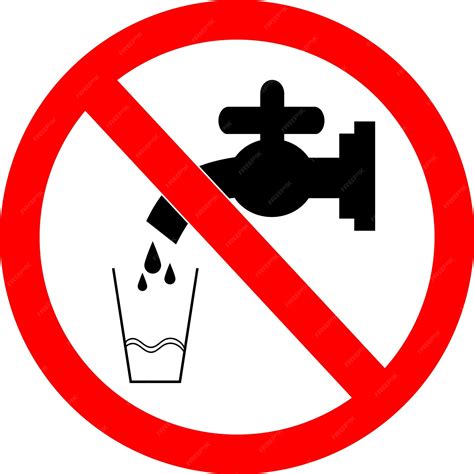 Premium Vector | Drinking water prohibition sign. non-potable water