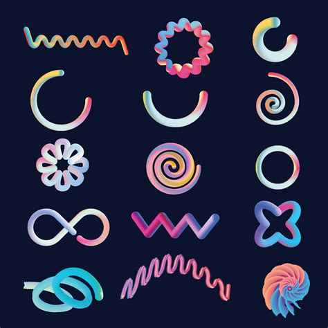 Abstract 3D gradient elements graphic. 21187752 Vector Art at Vecteezy