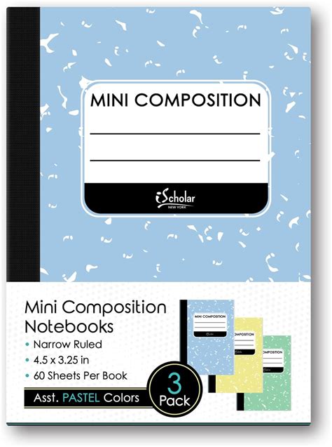 iScholar Mini Composition Books, Narrow Ruled, 4.5 x India | Ubuy