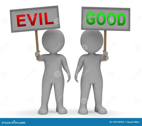 Good And Evil Man Woman Boy Girl Symbols Vector Illustration ...