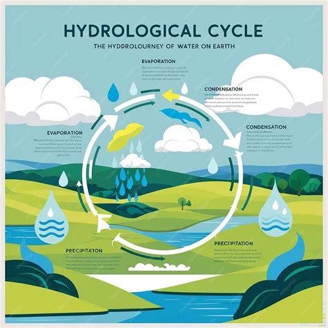 The hydrological cycle process visually for learning course water ...