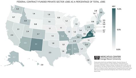 US / Government-financed jobs account for more than 25 percent of nonfarm payroll jobs in seven ...