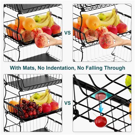 Buy Wire Market Basket Stand, Packism 5 Tier Fruit Basket Stand with ...