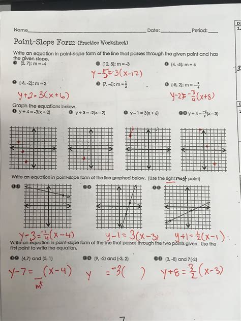 Point-Slope Form Practice Problems 的图像结果