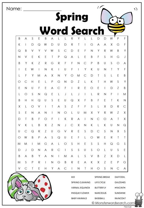 Springtime Word Search Printable