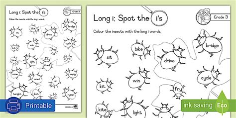 Grade 3 Phonics: long i: Searching for i's (teacher made)