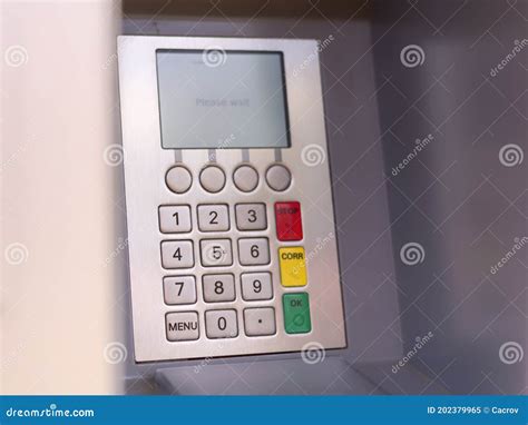 ATM numeric keyboard stock image. Image of exchange - 202379965