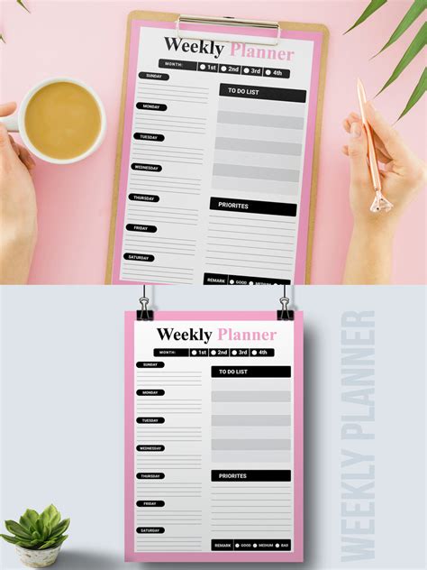 Weekly Planner Layout 的图像结果