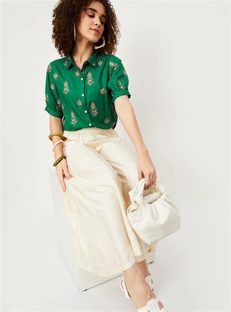 Buy Women Printed Button-Down Top Online at just Rs. 599.0 ...