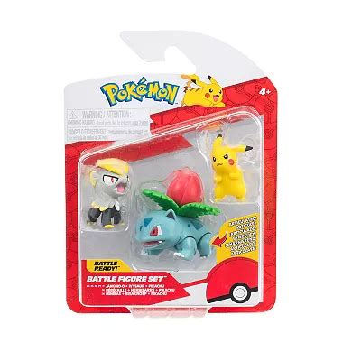 Pokémon Battle Figure 3 Pack - Pikachu, Jangmo-o & Ivysaur