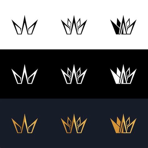 Kroon logo Koninginnen of koningen kroon vector logo Gouden corona logo ...