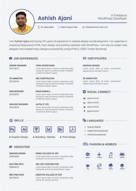 Image result for Resume Using HTML and CSS Code