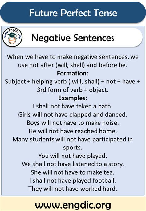 Future Perfect Negative Sentence 的图像结果