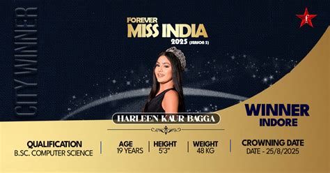 Miss Indore Harleen Kaur Bagga | Miss India City Winner 2025