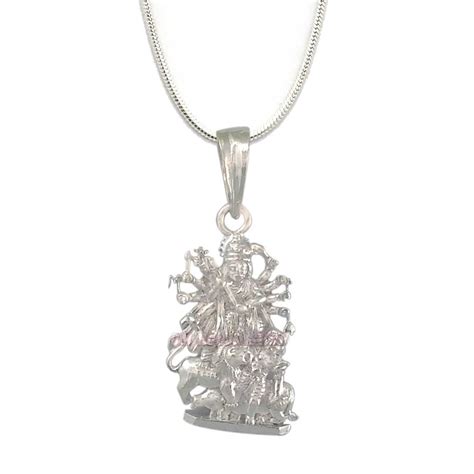 Maa Mahishasura Mardini Durga Pendant in Pure Silver