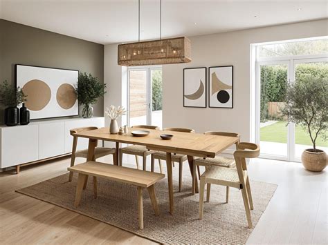 Extendable Light Solid Oak Scandinavian Dining Table | Grain & Frame