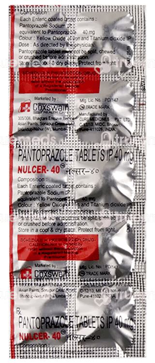 Nulcer 40 Tablet 10: Uses, Side Effects, Price & Substitutes