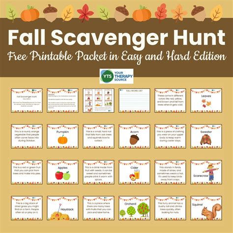 Free Fall Scavenger Hunt Printable