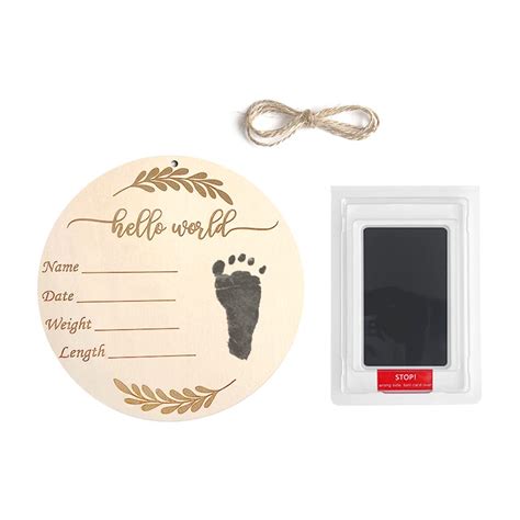 Buy Wooden Baby Announcement Sign, Birth Announcement Sign, Hello World ...