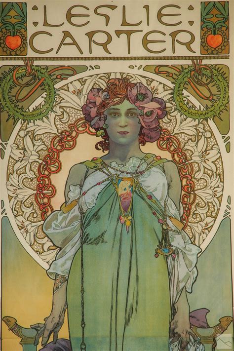 Sold Price: Alphonse Mucha Leslie Carter Art Nouveau Poster - October 3 ...