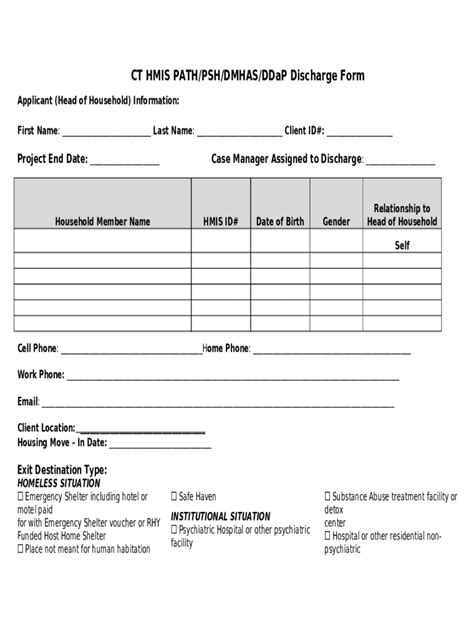 CT HMIS Discharge Form - Fill Out, Sign & Share Online | pdfFiller