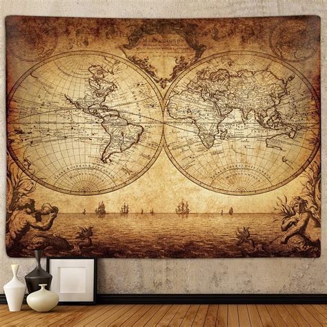 Sanzugh Old World Map Tapestry for Bedroom, Vintage Nautical India | Ubuy