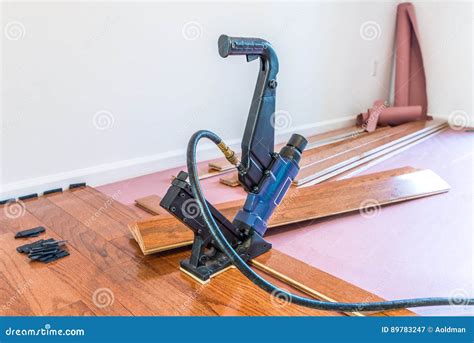 Hardwood Floor Installation Stock Image - Image of indoor, finish: 89783247